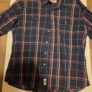 Wrangler Flex for Comfort Men's Long Sleeve Shirt Blue/Pink Wide Plaid - Size XL